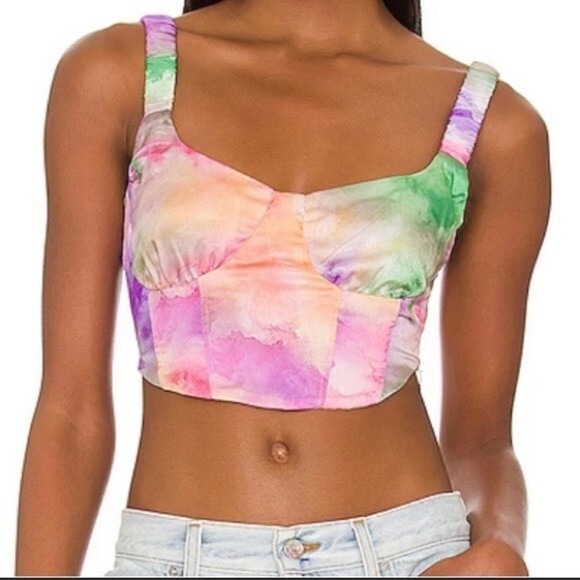 Superdown watercolor corset crop S - Picture 1 of 6